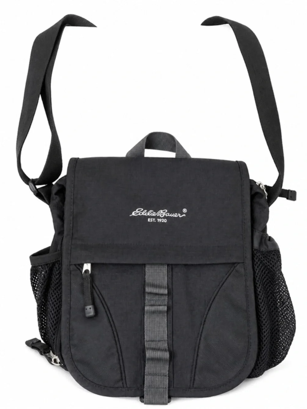 Eddie Bauer Black Crossbody Utility Messenger Travel Bag Organizer Nylon
